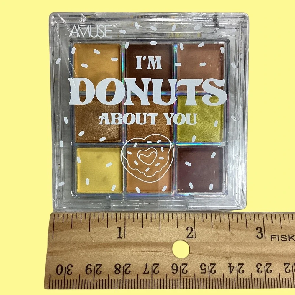Amuse I'm Donuts About You Eyeshadow Palette 9 Pan Lemon Donut Yellow Gold Brown